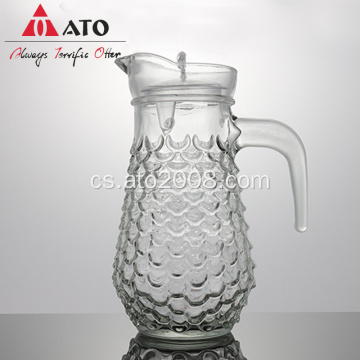 1200ml Fish Scales Relissed Glass Water Pitcher Set